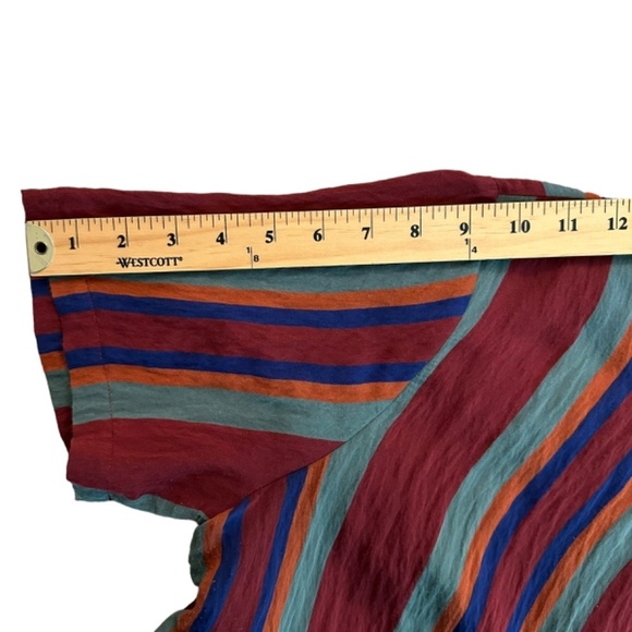 MADEWELL Top Womens Size L Button back tie tee in Rosalinda Stripe Work Party - Picture 10 of 14